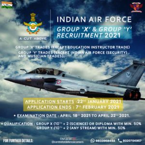 Job Invite, Recruitment of IAF, Group X and Y Entry,